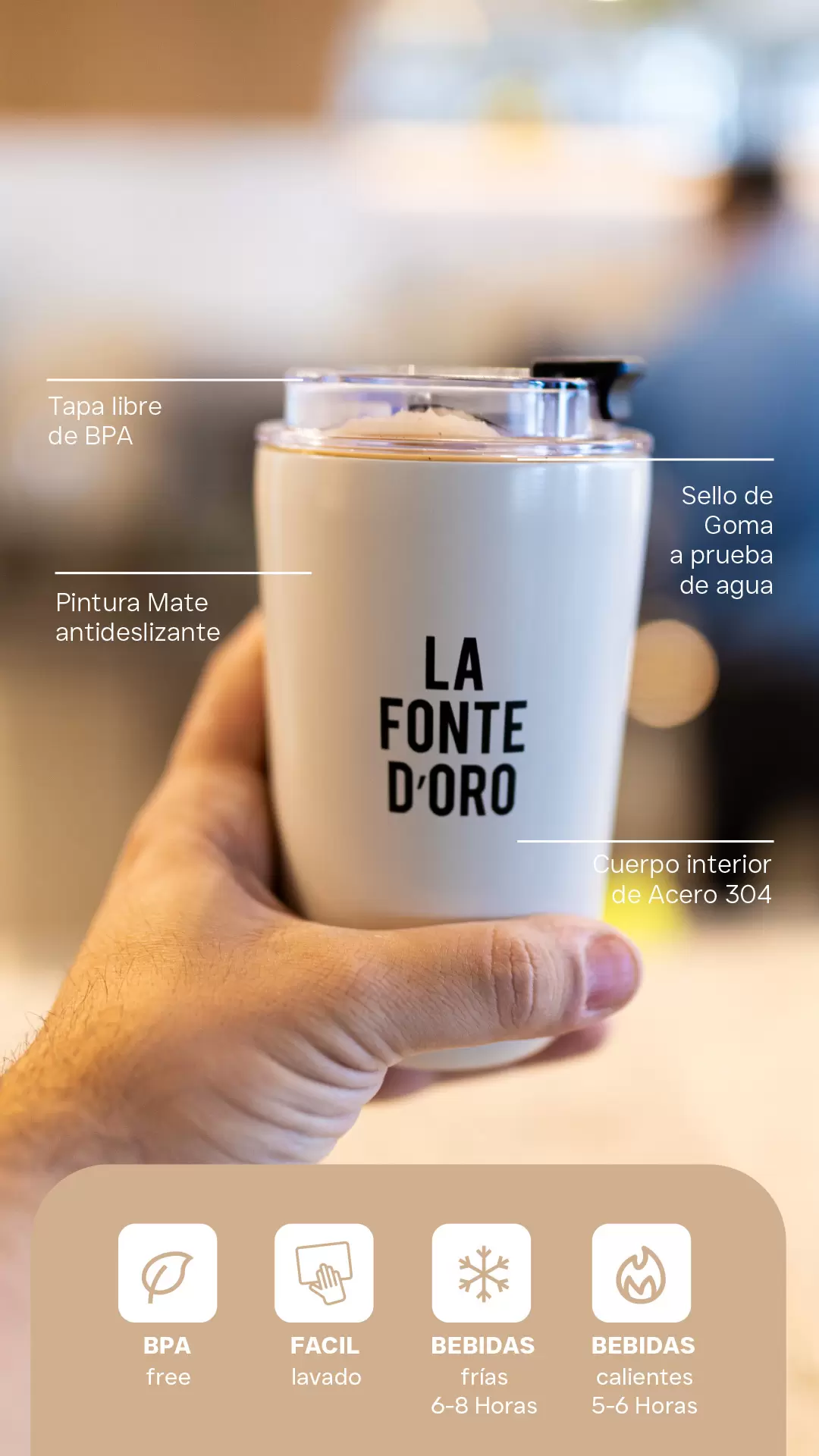 Nuevos Vasos de Acero Inoxidable La Fonte