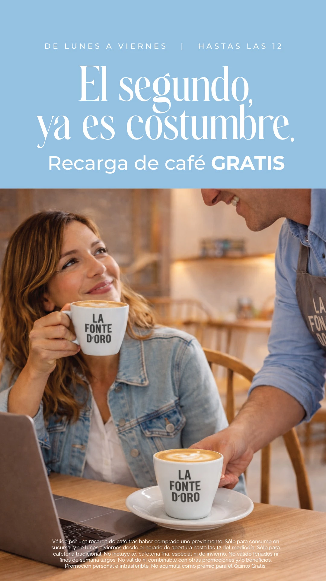 El segundo ya es costumbre. Recarga gratis.