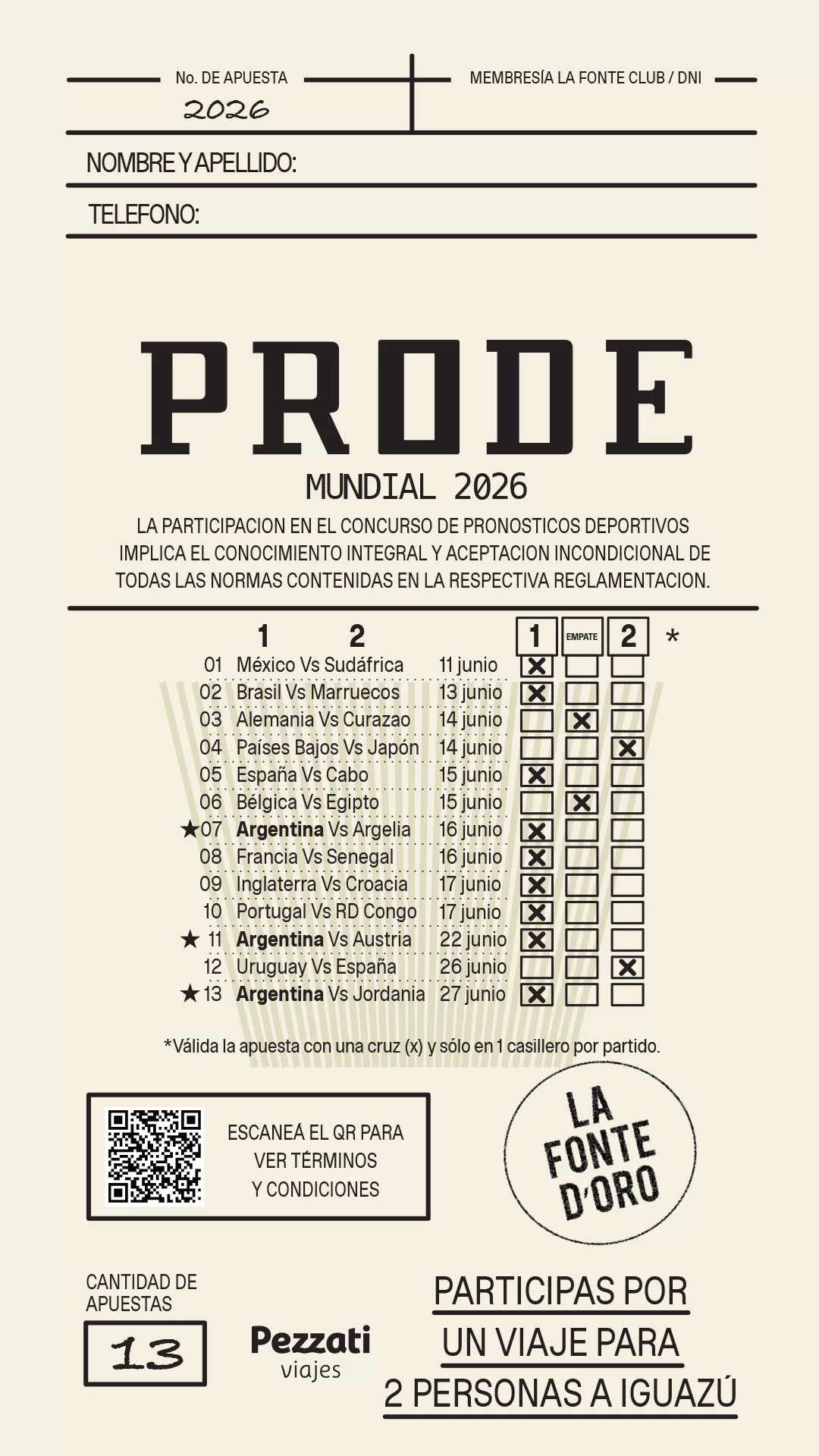 PRODE: Participá por 1 viaje para 2 personas a Iguazú